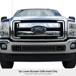 APS - APS Rivet Style Stainless Bumper Grille Black 11-16 Ford Super Duty GR06LFH29H - Image 1
