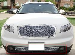 APS - APS Wire Mesh Bumper Grille Polish for 03-05 Infiniti FX35/FX45 GR14GEF07T - Image 1