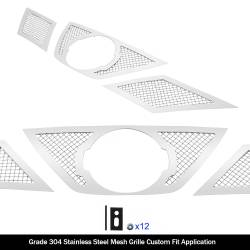 APS - APS Wire Mesh Grille Polish for 14-16 Nissan Rogue GR14GFC87T - Image 2