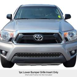 APS - APS Rivet Style Stainless Bumper Grille Black for 12-15 Tacoma GR20LFI38H - Image 1