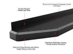 APS - APS H-Series Running Boards Black 07-10 Acura MDX IB08PAD1J - Image 5