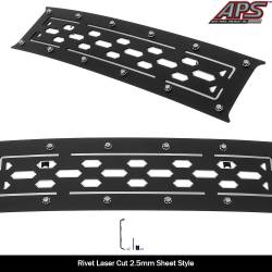 APS - APS Laser Cut Stainless Bumper Grille Black 18-20 Ford F150 GR06DFD01D - Image 2
