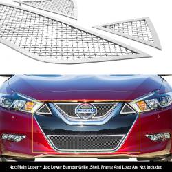 APS - APS Wire Mesh Grille Polish for 15-18 Nissan Maxima GR14GFC98T - Image 1