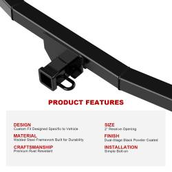 APS - APS HT24CJD53 Class III 2" Trailer Receiver Hitch for 20-24 Toyota Highlander - Image 5