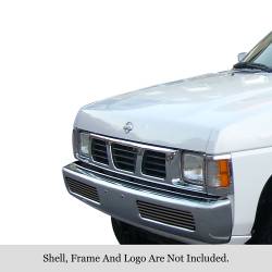 APS - APS Stainless Billet Bumper Grille Black for 95-97 Nissan Hardbody GR14HEA17J - Image 1