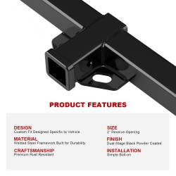 APS - APS HT24CAF81 Class III 2" Trailer Receiver Hitch for 96-05 Toyota RAV4 - Image 5