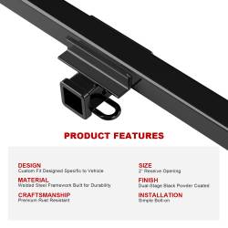 APS - APS Class III 2" Trailer Receiver Hitch for 84-01 Cherokee XJ HT24CFB01 - Image 5
