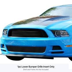 APS - APS GR06FEI26J Stainless Billet Bumper Grille Black for 13-14 Ford Mustang GT - Image 1