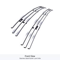 APS - APS Stainless Billet Bumper Grille Brushed 09-11 Honda Civic Sedan GR08FFG68C - Image 2