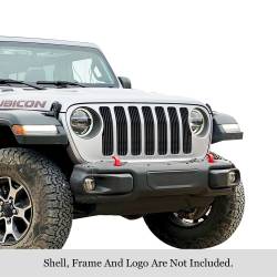 APS - APS Stainless Billet Grille Black for 18-25 Jeep Wrangler JL GR10FFD41J - Image 1