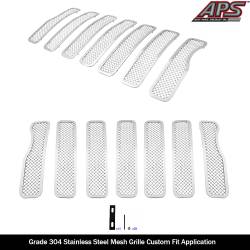 APS - APS Wire Mesh Grille Polish for 20-21 Jeep Gladiator JT GR10GEJ45T - Image 2