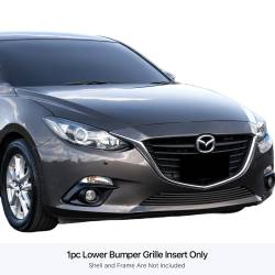 APS - APS GR13FEI71J Stainless Billet Bumper Grille Black for 14-16 Mazda 3 - Image 1