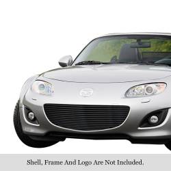 APS - APS GR13FFF48J Stainless Billet Bumper Grille Black for 09-12 Mazda Miata MX-5 - Image 1