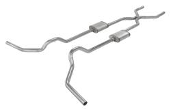 Pypes Performance Exhaust - Pypes SGT78V Crossmember Back w/H-Pipe Split Rear Dual Exhaust Kit for 67-74 GM - Image 1