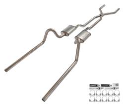 Pypes Performance Exhaust - Pypes SFF41S 2.5" H-Pipe Crossmember Back Rear Exit for 66-71 Ford Fairlane - Image 1