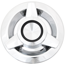 Wheel Vintiques - Wheel Vintiques 1038-CHROME 6" Plain 3-Bar Chrome Cap - Image 1