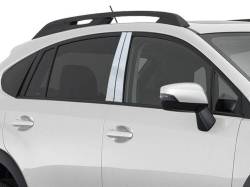 Quality Automotive Accessories - QAA PP13425 4Pc Stainless Steel Pillar Trim for 2016-2023 Subaru Crosstrek - Image 1