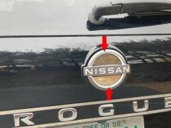 Quality Automotive Accessories - QAA EMB71535 2pc Stainless Steel Rear Emblem Half Round Trim for Nissan Rogue - Image 1
