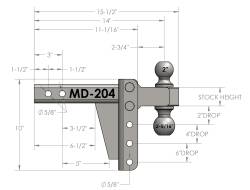 BulletProof Hitches - BulletProof MD204 2.0" Medium Duty 4" Drop Or Rise Hitch - Image 6