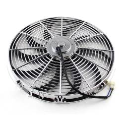 Speedmaster - Speedmaster PCE185.1015 16" Reversible 12V S Blade Radiator Electric Fan Chrome - Image 1