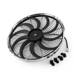 Speedmaster - Speedmaster PCE185.1016 16"Reversible 12V S Blade Radiator Elec Fan Chrome Motor - Image 1