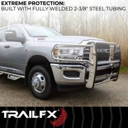 TrailFX - TrailFX E0047S 1Pc Polished Stainless Steel Brush Guard 22-26 Silverado 1500 - Image 2