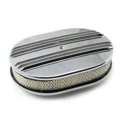 Speedmaster - Speedmaster PCE104.1005.03 12"x2" Oval Finned Polished Alum Air Cleaner Kit - Image 1