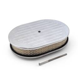 Speedmaster - Speedmaster PCE104.1005.02 12"x2" Oval Ball Milled Pol Alu. Air Cleaner Kit - Image 1