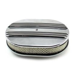 Speedmaster - Speedmaster PCE104.1005.03 12"x2" Oval Finned Polished Alum Air Cleaner Kit - Image 2