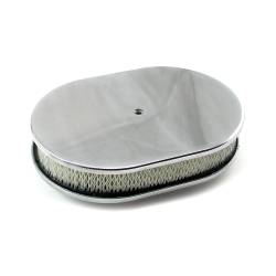 Speedmaster - Speedmaster PCE104.1005.01 12"x2" Oval Plain Pol Alu. Air Cleaner Kit - Image 1