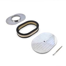Speedmaster - Speedmaster PCE104.1005.02 12"x2" Oval Ball Milled Pol Alu. Air Cleaner Kit - Image 2