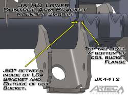 Artec Industries - Artec JK4412 Front Axle LCA Brackets Pair for 07-18 Jeep Wrangler JK - Image 3
