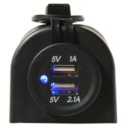 Bulldog Winch - Bulldog Winch 20287 USB Power Socket Dual 5V 1A/2.1A w/Cover/3 Mounting Brackets - Image 2