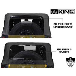 King 4WD - King 4wd 14010635 Soft Top Tinted Windows for 10-18 Wrangler JK 4DR Blk Diamond - Image 8