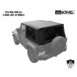 King 4WD - King 4wd 14010535 Black-D Repl Soft Top Tinted Windows for 10-18 Wrangler JK 2dr - Image 5