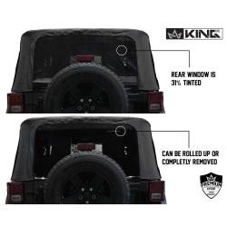 King 4WD - King 4wd 14010535 Black-D Repl Soft Top Tinted Windows for 10-18 Wrangler JK 2dr - Image 9