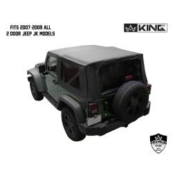 King 4WD - King 4wd 14010335 Soft Top Tinted Windows for 07-09 Jeep Wrangler JK 2DR Black - Image 3