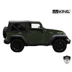 King 4WD - King 4wd 14010335 Soft Top Tinted Windows for 07-09 Jeep Wrangler JK 2DR Black - Image 4