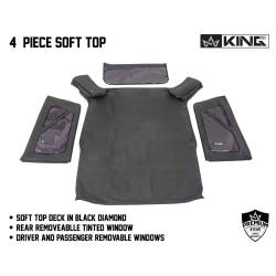 King 4WD - King 4wd 14010335 Soft Top Tinted Windows for 07-09 Jeep Wrangler JK 2DR Black - Image 9