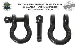 Overland Vehicle Systems - Overland Vehicle Systems 19010201 Recovery Shackle 3/4 4.75 Ton Black Pair - Image 3