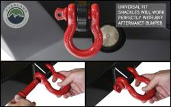 Overland Vehicle Systems - Overland Vehicle Systems 19010204 Recovery Shackle 3/4" 4.75 Ton Red Pair - Image 4