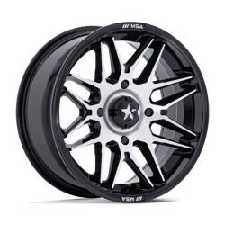 MSA Offroad Wheels - MSA Wheels M52 RADAR UTV 14x7 4x110 -47mm Black/Machined MA052BD14704047N - Image 1