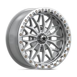 MSA Offroad Wheels - MSA Wheels MA53 BOLO BEADLOCK 15x7 4x110 10mm Silver/Machined MA053SD15704010 - Image 1
