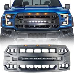 AMERICAN MODIFIED - AMERICAN MODIFIED AMFMAA00115 Armor Grille w/LED Off-Road Lights Matte Black - Image 1