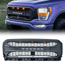 AMERICAN MODIFIED - AMERICAN MODIFIED AMFMAA00120 Armor Grille w/LED Off-Road Lights Matte Black - Image 1