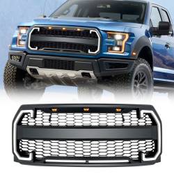 AMERICAN MODIFIED - AMERICAN MODIFIED AMFMAA00130 Raptor Style Mesh Grille w/DRL & Turn Signal Light - Image 1