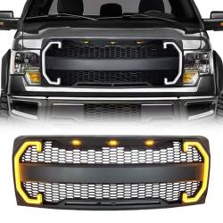 AMERICAN MODIFIED - AMERICAN MODIFIED AMFMAA00124 Raptor Style Grille w/DRL & Sequenal Turn Signal - Image 1
