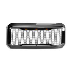 AMERICAN MODIFIED - AMERICAN MODIFIED AMFMFA00125 Raptor Style Mesh Grille w/Amber Lights - Image 2