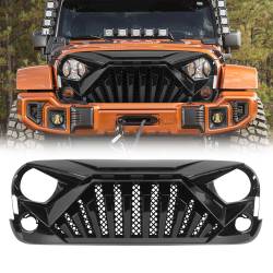 AMERICAN MODIFIED - AMERICAN MODIFIED AMJPAA00129 Goliath Grille w/LED Amber Lights Glossy Black - Image 1
