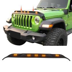 AMERICAN MODIFIED - AMERICAN MODIFIED AMJPCA00204 Front Hood Protector Stone Guard w/Amber LED Light - Image 2